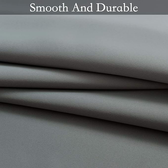 SimpleHome Ombre Room Darkening Curtains for Living Room, Light Blocking Gradient Gray to Grey White Thick Thermal Insulated Grommet Window Curtains/Drapes for Bedroom, 2 Panels, 52x84 inches Length