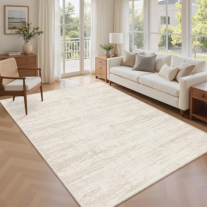 5x7 Area Rugs - Ultra-Thin Washble Rugs,Non-Slip Low Pile Abstract Print Rugs for Living Room,Home Office Decor,Stain Resistant Machine Washable Area Rug