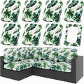 hyha 8Pcs Patio Cushion Covers, Stretch Outdoor Couch Cushion Covers, Washable Outdoor Chair/Sofa Slipcovers for Patio Furniture Cushions Protector with Elastic Bottom(Monstera Deliciosa,Cover Only)