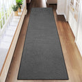 YDKGL 2x8 ft Runners for Hallways Extra Long Woven Washable Kitchen Runner Mat Rugs Non Slip, Soft Entryway Laundry Hall Floor Runner Carpet for Bedroom Hallway Living Room, Black