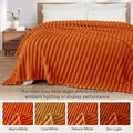 Flannel Fleece Blanket, Twin Size – 60x80 Inches, Burnt Orange