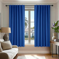 Deconovo Blackout Curtains for Kitchen Window Back Tab and Rod Pocket Curtains Room Darkening Curtains 52Wx45L Inch Royal Blue 2 Panels