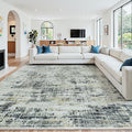 10x12 Area Rugs for Living Room Washable Rug: Anti-Skid Abstract Modern Living Room Rug Soft Thin Carpets Indoor Floor Non-Shedding Carpet for Bedroom Dining Farmhouse Nursery Black Gray Gold