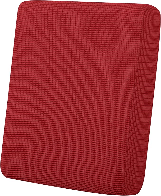 Easy-Going Stretch Chair Cushion Cover Sofa Cushion Furniture Protector Sofa Seat Sofa Slipcover Sofa Cover Soft Flexibility with Elastic Bottom(Chair Cushion, Christmas Red)