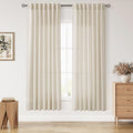 Nanspring Living Room Curtains 72 Inch Length Linen Birch Beige Luxury Light Filtering Semi Sheer Curtain Back Tab Modern Farmhouse Decor Elegant Coastal Drapes for Bedroom Office 52x72, 2 Panels