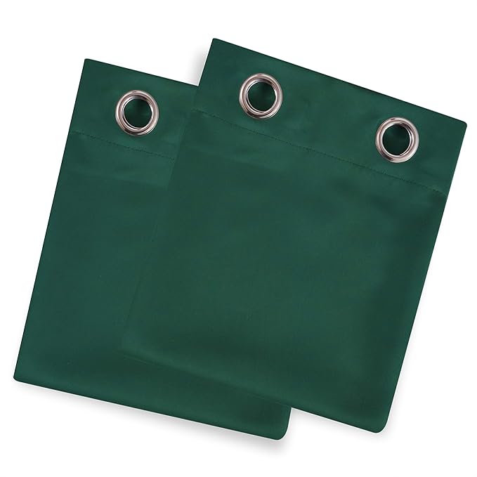 LEMOMO Dark Green Thermal Blackout Curtains/52 x 95 Inch/Set of 2 Panels Room Darkening Curtains for Bedroom