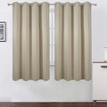 LEMOMO Beige Blackout Curtains 66 x 63 Inch Length/Set of 2 Curtain Panels/Thermal Insulated Room Darkening Blackout Curtains for Bedroom