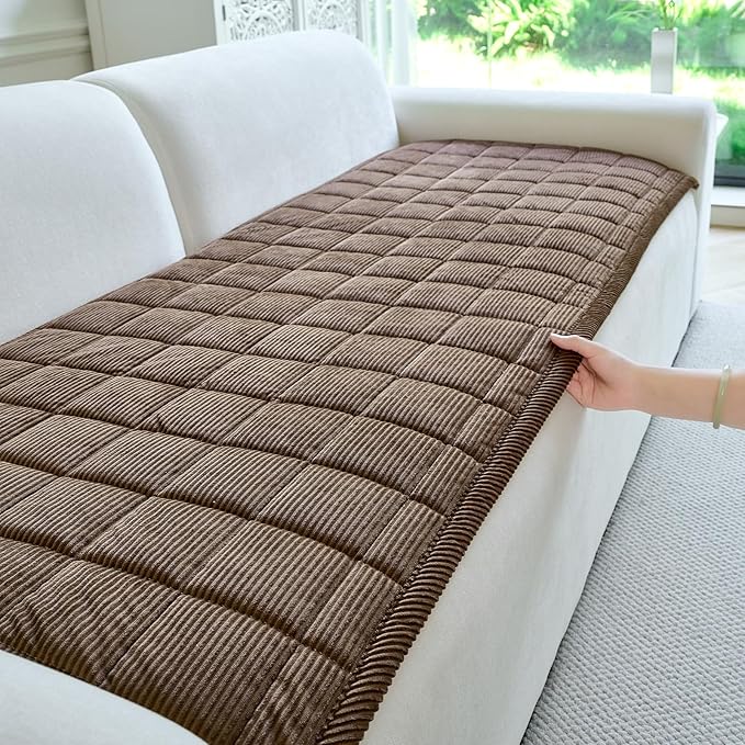 Couch Covers for Dogs Washable, Non Slip Couch Covers for Loveseat Sofa Pet Friendly, Soft Fuzzy Sofa Covers for Pet, Dog Couch Cover Furniture Protector(1PC,Dark Brown,27.6"x70.9")