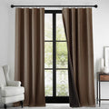 RYB HOME 100% Blackout Linen Textured Curtains 108 inches Long, Thermal Insulating Privacy Energy Saving for Bedroom Living Room Window Office Theater Patio Door, W 52 x L 108 in, Coffee, 2 Panels