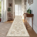 Yamaziot Washable Runner Rug, 2'3" x 14' Non-Slip Boho Vintage Hallway Rug Runner with Rubber Backing, Stain Resistant Low Pile Distressed Carpet Runner for Bedroom, Kitchen, Laundry, Entrance