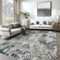 XLUEZ 6x9 Area Rugs for Living Room, Washable Modern Abstract Large Area Rug Neutral Soft Non Slip Kids Rug Stain Resistant Indoor Carpet for Bedroom Nursery Dining Room Playroom(GreyWhite, 6'x9')