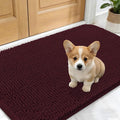 OLANLY Dog Door Mat for Muddy Paws 30x17, Absorbs Moisture and Dirt, Absorbent Non-Slip Washable Doormat, Quick Dry Chenille Mud Mat for Dogs, Entry Indoor Entryway Carpet for Inside Floor, Russet
