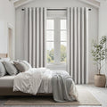 Grey Linen Blackout Curtains for Living Room 2 Panels Set 92 Inches Long Linen Texture Room Darkening Energy Saving Curtain Window Coverings Hook Belt Pleated Drapes Aesthetic Bedroom(W40"xL92")
