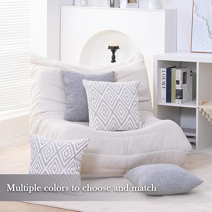 HPUK Decorative Throw Pillow Covers Set of 4 Couch Pillows Accent Cushion Cover for Couch Sofa Living Room, 20"x20" inches, Grey