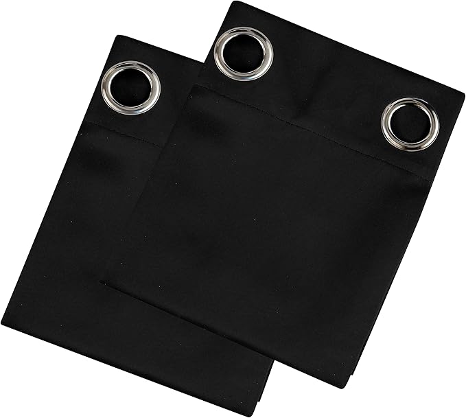 LEMOMO Blackout Curtains 42 x 63 inch/Black Curtains Set of 2 Panels/Thermal Insulated Room Darkening Bedroom Curtains