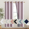 NICETOWN Pink Vintage Linen 100% Blackout Curtains for Classroom, Thermal Insulated Curtains 72" Long, Noise Reducing Window Treatment Drapes for Gym Room, 42" Wide Per Panel, Set of 2
