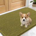 OLANLY Dog Door Mat for Muddy Paws 30x17, Absorbs Moisture and Dirt, Absorbent Non-Slip Washable Doormat, Quick Dry Chenille Mud Mat, Entry Indoor Entryway Carpet for Inside Floor, Willow Green