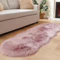 EasyJoy Ultra Soft Fluffy Shaggy Area Rug Faux Fur Rug Chair Cover Seat Pad Fuzzy Area Rug for Bedroom Floor Sofa Living Room (2 x 6 ft Sheepskin, Light Purple)