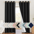 NICETOWN Vintage Open Linen Weave Flax Thermal Black Curtains for Holloween Decoration, 100% Blackout Curtains 84 inches Long 2 PCs for Dining Room, Soundproof Window Treatment Drapes for Hall Room