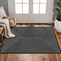 Latte&Fog 2x3 Entryway Rug, Small Modern Abstract Door Mat, Washable Kitchen Rug, Boho Non Slip Low Pile Carpet for Indoor Kitchen, Entry, Front Door and Bathroom
