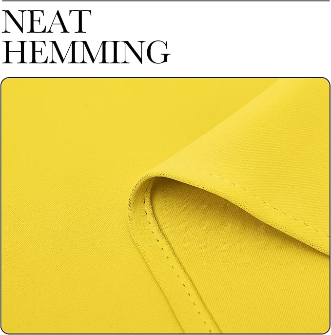 NICETOWN Bedroom Curtains Blackout Drapery Panels, 2 Panels, 42 x 54 Inch, Bright Yellow, Three Pass Microfiber Thermal Insulated Solid Ring Top Blackout Window Curtains/Drapes