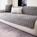 Velvet Couch Cover, Washable Sectional Sofa Cover, Anti Slip Sofa Slipcover for 3 Cushion Couch Sofa L Shaped Armrest Backrest, Furniture Protector Covers for Pets Kids(Dark Grey, Only 1 PCS)