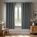 Deconovo Blackout Curtains, Thermal Insulated, W38 x L63 2 Panels, Back Tab, Machine Washable, Room-Darkening Drapes for Bedroom/Living Room Dark Grey