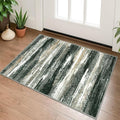 Lansny Modern Abstract Entryway Rug Indoor 2x3 Washable Rug Non-Slip Soft Small Area Rug Forest Green Kitchen Mats Thin Print Faux Wool Floor Carpet Throw Rugs for Entrance Bedroom