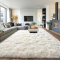 Pionblank Large Area Rug for Living Room 10x14, Fuzzy Modern Shag Rug, Fluffy Plush Non Slip Soft Furry Carpet for Bedroom Kids Room Nursery Teens Dorm Home Decor, Cream White