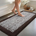60x24 Long Bathroom Rugs Washable Non Slip, Brown Bath Mat for Bathroom Floor Tub, Soft Absorbent Quick Dry Mats for Shower,Bathtub,Home Decor