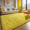 ONASAR Yellow Area Rugs for Bedroom Living Room, Fluffy 4x6 Indoor Bedside Floor Throw Rug, Soft Plush Shaggy Carpet for Nursery Kids Girls Boys Teen Dorm Home Office Decor Aesthetic