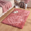 Ashler Faux Fur Area Rug - Ultra Soft 3 x 5 Feet Sheepskin, Fluffy Shaggy Blush Pink, Machine Washable - Nursery Decor Throw for Bedroom, Living Room, Kids Room
