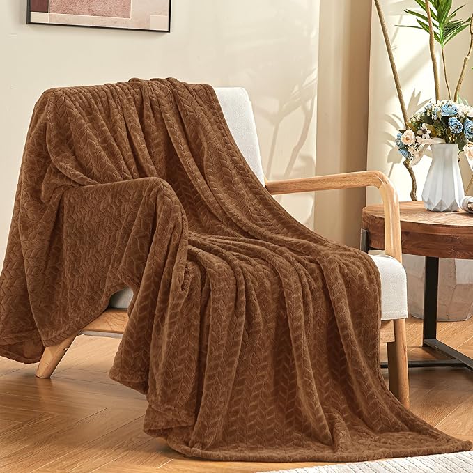 inhand Fleece Twin Blanket for Bed Chocolate Brown Throw Blanket for Couch Super Soft Cozy Warm Blankets and Throws Lightweight Fuzzy Large Blanket for Sofa Bed Office,60x90 inches