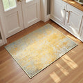 Entrance Rugs Indoor 2x3 Orange, Silver & Gray Entry Rug Washable Abstract Small Area Rug Non-Slip Low Pile Throw Rugs for Entryway, Kitchen Floor, Front Door Indoor Door Mat, Bedroom Bedside