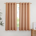 NICETOWN Thick Linen Terracotta Curtains for Window, Grommet Flax Linen Blend Window Drapes Privacy Added with Light Filtering Curtains for Bedroom/Girls Room, 2 Panels, W55 x L63