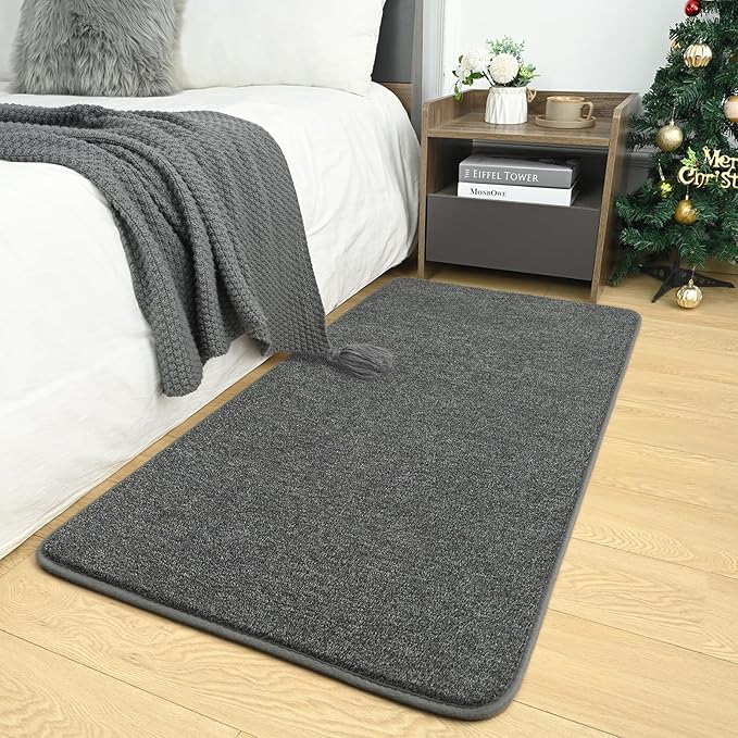 AROGAN Washable 2x4 Runner Rug for Hallway, Long Runner Rugs wtih Soft Memory Foam for Bedroom, Non Slip Backing Carpet Runners for Hallways, Kitchen, Bathroom, Entryway Home Decor, Black and White