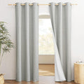 NICETOWN Grey Noise and Lights Block Out Curtains, 2 Panels, 34-inch W by 80-inch L, Thermal Insulated 100% Blackout 2-Layer Lined Drapes, Noise Cancellation Window Draperies for Dining Room