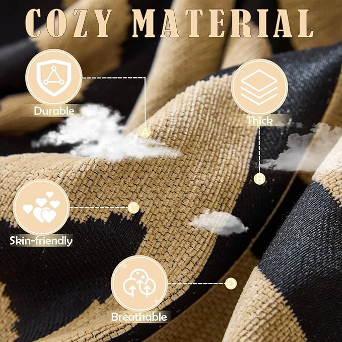 HANDONTIME Boho Geometric Couch Covers for Sofa Pet Friendly Taupe and Black Sofa Covers Washable Chenille Couch Blanket Cover for 2 3 Cushion Couches Pet Protector Furniture Cover Soft, 71" X 118"