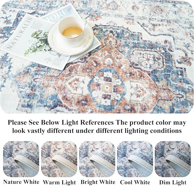 2x5 Washable Hallway Runner Rug: Indoor Farmhouse Non-Slip Entry Kitchen Rugs Oriental Thin Light Weight Carpet for Living Room Bedroom Soft Water Resisitant Floor Mat for Bathroom Laudry(2X5,Brick)