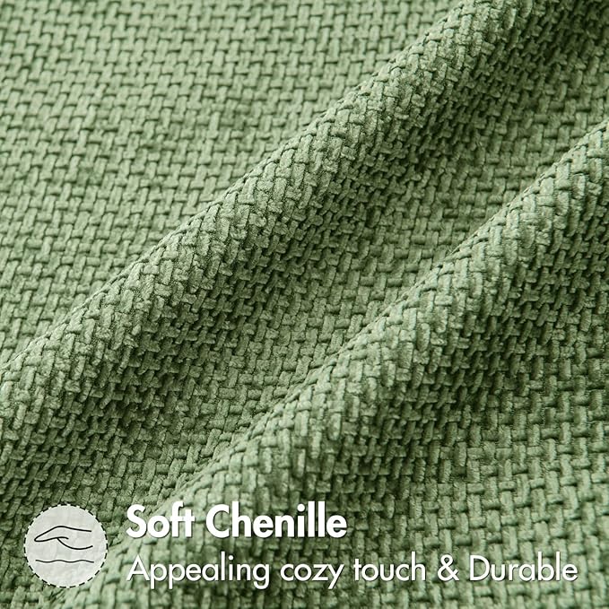 MIULEE Pack of 2 Couch Throw Pillow Covers 20x20 Inch Sage Green Modern Boho Accent Decorative Pillow Covers Soft Chenille Farmhouse Cushion Covers for Home Decor Bed Sofa Living Room