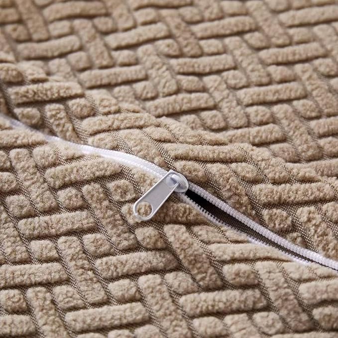 Sofa Covers Couch Covers for Sofa Pet Friendly Couch Cushion Covers Universal Sofa Covers Washable Stretch Slipcovers for Sectional Sofa (Texture Light Coffee, Pillow Cover 15 * 15inch)