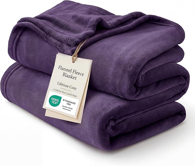 Bedsure GentleSoft Fleece Throw XL Blanket Purple - 300GSM Soft Lightweight Plush Cozy Blankets for Bed, Sofa, Couch, Travel, Camping, 50x70 inches