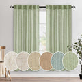 MIULEE Sage Green Linen Curtains 72 Inch Length for Bedroom Living Room, Soft Thick Linen Textured Window Drapes Semi Sheer Light Filtering Back Tab Rod Pocket Burlap Look Farmhouse Decor, 2 Panels