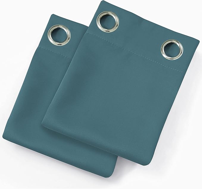 LEMOMO Sea Teal Thermal Blackout Curtains/52 x 72 Inch/Set of 2 Panels Room Darkening Curtains