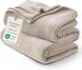Bedsure GentleSoft Fleece Bed Blankets Queen Size Oxford Tan - Soft Lightweight Plush Fuzzy Cozy Luxury Blanket Microfiber, 90x90 inches