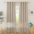 NICETOWN Thick Linen Blend 108 inches Long Curtains, Grommet Bedroom Window Treatments Privacy with Light Penetration Natural Linen Burlap for Living Room, Taupe, W55 x L108, 2 Panels