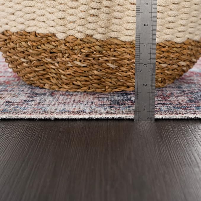 Machine Washable Cotton Area Rug, 4x6 Flat Weave