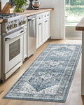 AMADA HOMEFURNISHING 2x5 Washable Runner Rug, Low-Profile Kitchen Rugs with Non-Slip Backing & Durable Edge Binding, Vintage Entryway Runner Rug for Bedroom & Hallway