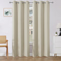 Joydeco Blackout Curtains 84 Inch Length 2 Panels Set, Thermal Insulated Long Curtains& Drapes 2 Burg, Room Darkening Drapes for Bedroom Living Room (Light Beige, W37 x L84 Inch)