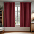 Deconovo Blackout Curtains, Thermal Insulated, W70 x L63 2 Panels, Back Tab, Machine Washable, Room-Darkening Drapes for Bedroom/Living Room Burgundy Red